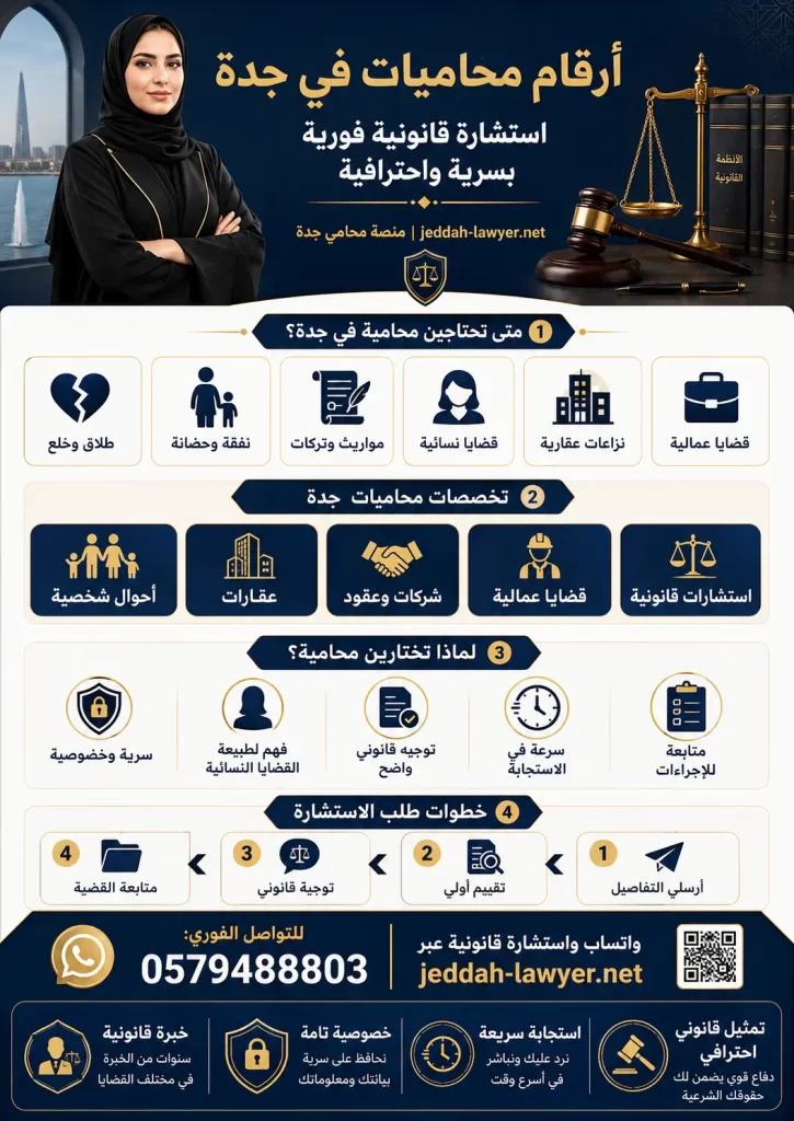 ارقام محاميات في جدة استشارات قانونية